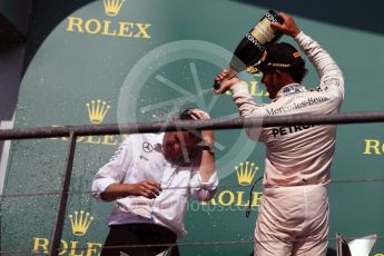 World © Octane Photographic Ltd. Mercedes AMG Petronas – Lewis Hamilton. Sunday 28th August 2016, F1 Belgian GP Race Podium, Spa-Francorchamps, Belgium. Digital Ref : 1693LB1D3239