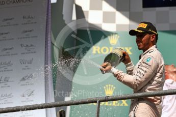 World © Octane Photographic Ltd. Mercedes AMG Petronas – Lewis Hamilton. Sunday 28th August 2016, F1 Belgian GP Race Podium, Spa-Francorchamps, Belgium. Digital Ref : 1693LB1D3294