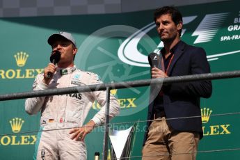 World © Octane Photographic Ltd. Mercedes AMG Petronas – Nico Rosberg and Mark Webber. Sunday 28th August 2016, F1 Belgian GP Race Podium, Spa-Francorchamps, Belgium. Digital Ref : 1693LB1D3360