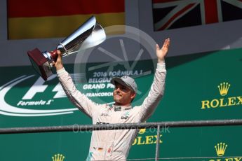 World © Octane Photographic Ltd. Mercedes AMG Petronas – Nico Rosberg. Sunday 28th August 2016, F1 Belgian GP Race Podium, Spa-Francorchamps, Belgium. Digital Ref : 1693LB1D3549