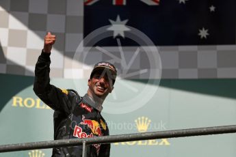 World © Octane Photographic Ltd. Red Bull Racing – Daniel Ricciardo. Sunday 28th August 2016, F1 Belgian GP Race Podium, Spa-Francorchamps, Belgium. Digital Ref : 1693LB1D3590