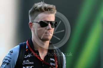 World © Octane Photographic Ltd. Sahara Force India VJM09 - Nico Hulkenberg. Saturday 27th August 2016, F1 Belgian GP Paddock, Spa-Francorchamps, Belgium. Digital Ref :1686LB1D8570