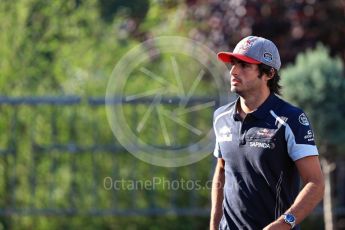World © Octane Photographic Ltd. Scuderia Toro Rosso STR11 – Carlos Sainz. Saturday 27th August 2016, F1 Belgian GP Paddock, Spa-Francorchamps, Belgium. Digital Ref :1686LB1D8574