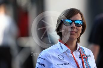 World © Octane Photographic Ltd. Williams Martini Racing Deputy Team Principal – Claire Williams. Saturday 27th August 2016, F1 Belgian GP Paddock, Spa-Francorchamps, Belgium. Digital Ref :1686LB1D8593