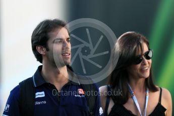 World © Octane Photographic Ltd. Sauber F1 Team C35 – Felipe Nasr and girlfriend Guilia Maria Testoni . Saturday 27th August 2016, F1 Belgian GP Paddock, Spa-Francorchamps, Belgium. Digital Ref :1686LB1D8613