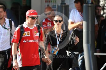 World © Octane Photographic Ltd. Scuderia Ferrari SF16-H – Kimi Raikkonen with wife Minttu Virtanen. Saturday 27th August 2016, F1 Belgian GP Paddock, Spa-Francorchamps, Belgium. Digital Ref :1686LB1D8678
