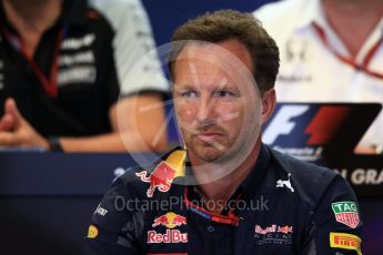 World © Octane Photographic Ltd. F1 Belgian GP FIA Personnel Press Conference, Spa-Francorchamps, Belgium. Friday 26th August 2016. Christian Horner - Red Bull Racing Team Principal. Digital Ref : 1684LB1D7729