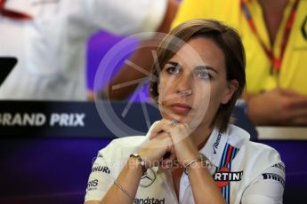 World © Octane Photographic Ltd. F1 Belgian GP FIA Personnel Press Conference, Spa-Francorchamps, Belgium. Friday 26th August 2016. Claire Williams – Williams Martini Racing Deputy Team Principal. Digital Ref : 1684LB1D7746