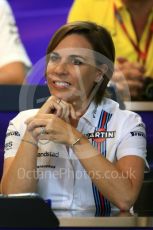 World © Octane Photographic Ltd. F1 Belgian GP FIA Personnel Press Conference, Spa-Francorchamps, Belgium. Friday 26th August 2016. Claire Williams – Williams Martini Racing Deputy Team Principal. Digital Ref : 1684LB1D7766