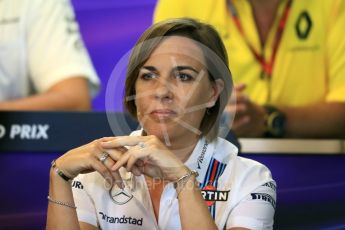 World © Octane Photographic Ltd. F1 Belgian GP FIA Personnel Press Conference, Spa-Francorchamps, Belgium. Friday 26th August 2016. Claire Williams – Williams Martini Racing Deputy Team Principal. Digital Ref : 1684LB1D7780