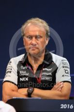 World © Octane Photographic Ltd. F1 Belgian GP FIA Personnel Press Conference, Spa-Francorchamps, Belgium. Friday 26th August 2016. Robert Fernley- Sahara Force India Deputy Team Principal. Digital Ref : 1684LB1D7880