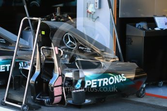 World © Octane Photographic Ltd. Mercedes AMG Petronas W07 Hybrid. Thursday 25th August 2016, F1 Belgian GP Pit Lane, Spa-Francorchamps, Belgium. Digital Ref : 1677LB1D5414