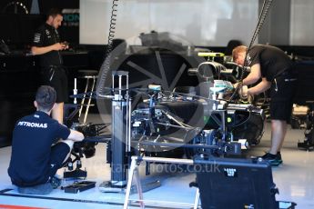 World © Octane Photographic Ltd. Mercedes AMG Petronas W07 Hybrid. Thursday 25th August 2016, F1 Belgian GP Pit Lane, Spa-Francorchamps, Belgium. Digital Ref : 1677LB1D5417