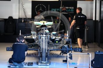 World © Octane Photographic Ltd. Mercedes AMG Petronas W07 Hybrid. Thursday 25th August 2016, F1 Belgian GP Pit Lane, Spa-Francorchamps, Belgium. Digital Ref : 1677LB1D5430
