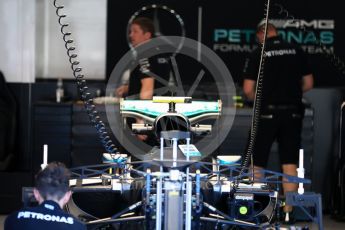 World © Octane Photographic Ltd. Mercedes AMG Petronas W07 Hybrid. Thursday 25th August 2016, F1 Belgian GP Pit Lane, Spa-Francorchamps, Belgium. Digital Ref : 1677LB1D5435