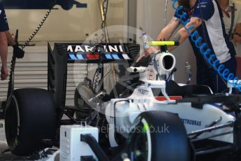 World © Octane Photographic Ltd. Williams Martini Racing, Williams Mercedes FW38 – Valtteri Bottas. Thursday 25th August 2016, F1 Belgian GP Pit Lane, Spa-Francorchamps, Belgium. Digital Ref : 1677LB1D5475