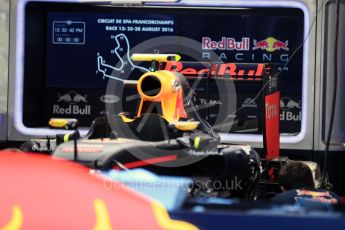 World © Octane Photographic Ltd. Red Bull Racing RB12. Thursday 25th August 2016, F1 Belgian GP Pit Lane, Spa-Francorchamps, Belgium. Digital Ref : 1677LB1D5482