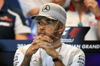 World © Octane Photographic Ltd. F1 Belgian GP FIA Drivers’ Press Conference, Spa-Francorchamps, Belgium. Thursday 25th August 2016. Mercedes AMG Petronas – Lewis Hamilton. Digital Ref : 1678LB1D5674