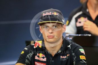 World © Octane Photographic Ltd. F1 Belgian GP FIA Drivers’ Press Conference, Spa-Francorchamps, Belgium. Thursday 25th August 2016. Red Bull Racing – Max Verstappen. Digital Ref : 1678LB1D5678