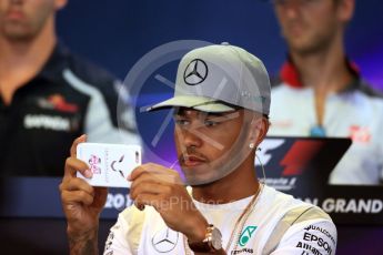 World © Octane Photographic Ltd. F1 Belgian GP FIA Drivers’ Press Conference, Spa-Francorchamps, Belgium. Thursday 25th August 2016. Mercedes AMG Petronas – Lewis Hamilton. Digital Ref : 1678LB1D5696