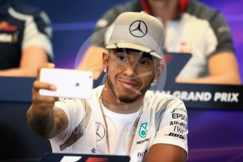 World © Octane Photographic Ltd. F1 Belgian GP FIA Drivers’ Press Conference, Spa-Francorchamps, Belgium. Thursday 25th August 2016. Mercedes AMG Petronas – Lewis Hamilton. Digital Ref : 1678LB1D5762