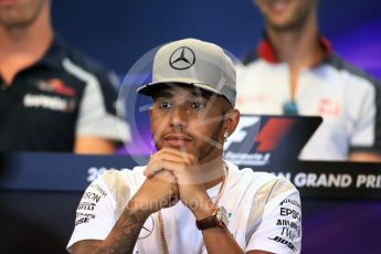 World © Octane Photographic Ltd. F1 Belgian GP FIA Drivers’ Press Conference, Spa-Francorchamps, Belgium. Thursday 25th August 2016. Mercedes AMG Petronas – Lewis Hamilton. Digital Ref : 1678LB1D5777