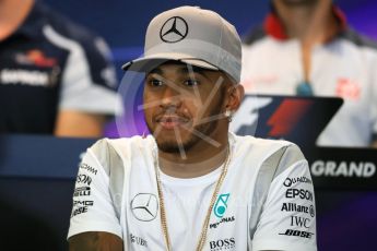 World © Octane Photographic Ltd. F1 Belgian GP FIA Drivers’ Press Conference, Spa-Francorchamps, Belgium. Thursday 25th August 2016. Mercedes AMG Petronas – Lewis Hamilton. Digital Ref : 1678LB1D5864