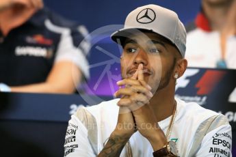 World © Octane Photographic Ltd. F1 Belgian GP FIA Drivers’ Press Conference, Spa-Francorchamps, Belgium. Thursday 25th August 2016. Mercedes AMG Petronas – Lewis Hamilton. Digital Ref : 1678LB1D5882