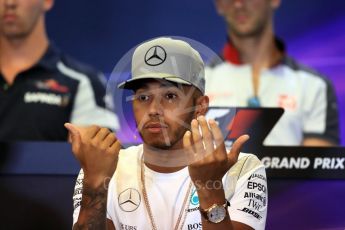 World © Octane Photographic Ltd. F1 Belgian GP FIA Drivers’ Press Conference, Spa-Francorchamps, Belgium. Thursday 25th August 2016. Mercedes AMG Petronas – Lewis Hamilton. Digital Ref : 1678LB1D6006