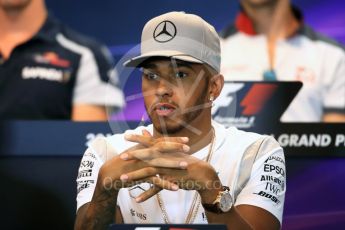 World © Octane Photographic Ltd. F1 Belgian GP FIA Drivers’ Press Conference, Spa-Francorchamps, Belgium. Thursday 25th August 2016. Mercedes AMG Petronas – Lewis Hamilton. Digital Ref : 1678LB1D6015