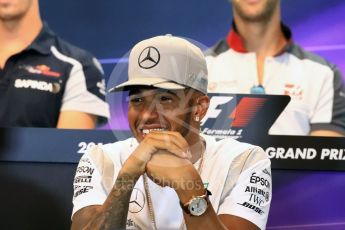 World © Octane Photographic Ltd. F1 Belgian GP FIA Drivers’ Press Conference, Spa-Francorchamps, Belgium. Thursday 25th August 2016. Mercedes AMG Petronas – Lewis Hamilton. Digital Ref : 1678LB1D6070