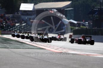 World © Octane Photographic Ltd. Rapax - GP2/11 – Gustav Malja leads the race start. Sunday 28th August 2016, GP2 Race 2, Spa-Francorchamps, Belgium. Digital Ref : 1690LB1D1830