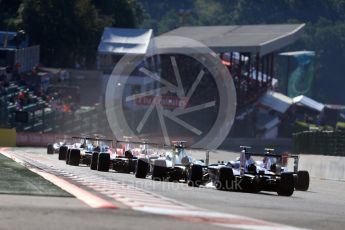 World © Octane Photographic Ltd. Grid goes around Turn 1. Sunday 28th August 2016, GP3 Race 2, Spa-Francorchamps, Belgium. Digital Ref : 1689LB1D1172