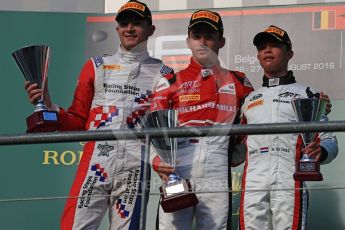 World © Octane Photographic Ltd. ART Grand Prix – GP3/16 – Charles Leclerc, Arden International – GP3/16 – Jake Dennis and Grand Prix – GP3/16 – Nyck de Vries. Saturday 27th August 2016, GP3 Race 1, Spa-Francorchamps, Belgium. Digital Ref : 1683LB1D1020