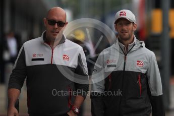 World © Octane Photographic Ltd. Haas F1 Team VF-16 – Romain Grosjean. Sunday 10th July 2016, F1 British GP Drivers Parade, Silverstone, UK. Digital Ref :