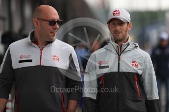 World © Octane Photographic Ltd. Haas F1 Team VF-16 – Romain Grosjean. Sunday 10th July 2016, F1 British GP Drivers Parade, Silverstone, UK. Digital Ref :