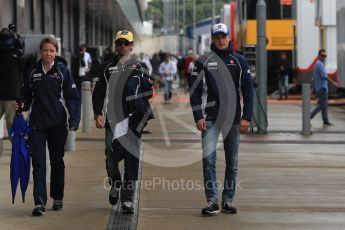 World © Octane Photographic Ltd. Sauber F1 Team C35 – Marcus Ericsson and Felipe Nasr. Sunday 10th July 2016, F1 British GP Drivers Parade, Silverstone, UK. Digital Ref :