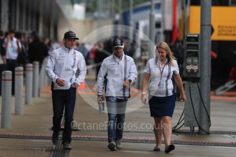World © Octane Photographic Ltd. Williams Martini Racing, Williams Mercedes FW38 – Felipe Massa and Valtteri Bottas. Sunday 10th July 2016, F1 British GP Drivers Parade, Silverstone, UK. Digital Ref :