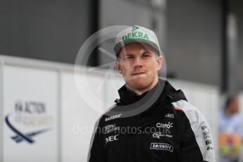 World © Octane Photographic Ltd. Sahara Force India VJM09 - Nico Hulkenberg. Sunday 10th July 2016, F1 British GP Drivers Parade, Silverstone, UK. Digital Ref :