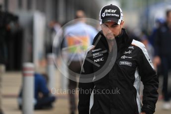 World © Octane Photographic Ltd. Sahara Force India VJM09 - Sergio Perez. Sunday 10th July 2016, F1 British GP Drivers Parade, Silverstone, UK. Digital Ref :