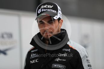 World © Octane Photographic Ltd. Sahara Force India VJM09 - Sergio Perez. Sunday 10th July 2016, F1 British GP Drivers Parade, Silverstone, UK. Digital Ref :