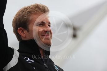 World © Octane Photographic Ltd. Mercedes AMG Petronas W07 Hybrid – Nico Rosberg. Sunday 10th July 2016, F1 British GP Drivers Parade, Silverstone, UK. Digital Ref :