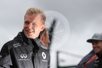 World © Octane Photographic Ltd. Renault Sport F1 Team RS16 - Kevin Magnussen. Sunday 10th July 2016, F1 British GP Drivers Parade, Silverstone, UK. Digital Ref :