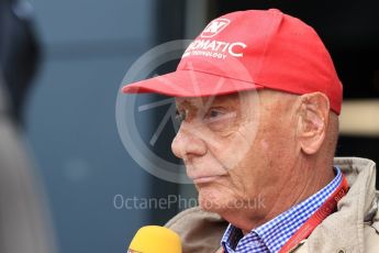 World © Octane Photographic Ltd. Mercedes AMG Petronas - Niki Lauda. Saturday 9th July 2016, F1 British GP Practice 3, Silverstone, UK. Digital Ref : 1625LB1D2902