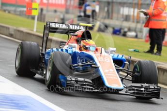 World © Octane Photographic Ltd. Manor Racing MRT05 – Rio Haryanto. Saturday 9th July 2016, F1 British GP Practice 3, Silverstone, UK. Digital Ref : 1625LB1D3051