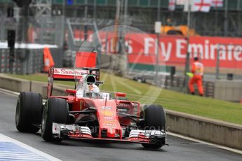 World © Octane Photographic Ltd. Scuderia Ferrari SF16-H – Sebastian Vettel. Saturday 9th July 2016, F1 British GP Practice 3, Silverstone, UK. Digital Ref : 1625LB1D3066