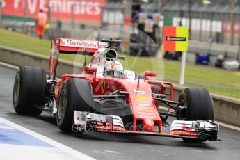 World © Octane Photographic Ltd. Scuderia Ferrari SF16-H – Sebastian Vettel. Saturday 9th July 2016, F1 British GP Practice 3, Silverstone, UK. Digital Ref : 1625LB1D3073