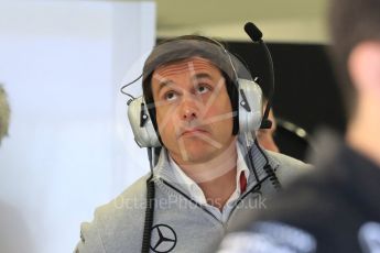 World © Octane Photographic Ltd. Mercedes AMG Petronas - Toto Wolff. Saturday 9th July 2016, F1 British GP Practice 3, Silverstone, UK. Digital Ref : 1625LB1D3180