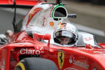 World © Octane Photographic Ltd. Scuderia Ferrari SF16-H – Sebastian Vettel. Saturday 9th July 2016, F1 British GP Practice 3, Silverstone, UK. Digital Ref : 1625LB1D3334