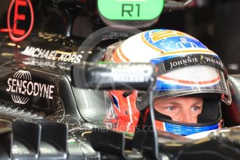 World © Octane Photographic Ltd. McLaren Honda MP4-31 – Jenson Button. Saturday 9th July 2016, F1 British GP Practice 3, Silverstone, UK. Digital Ref : 1625LB1D3385